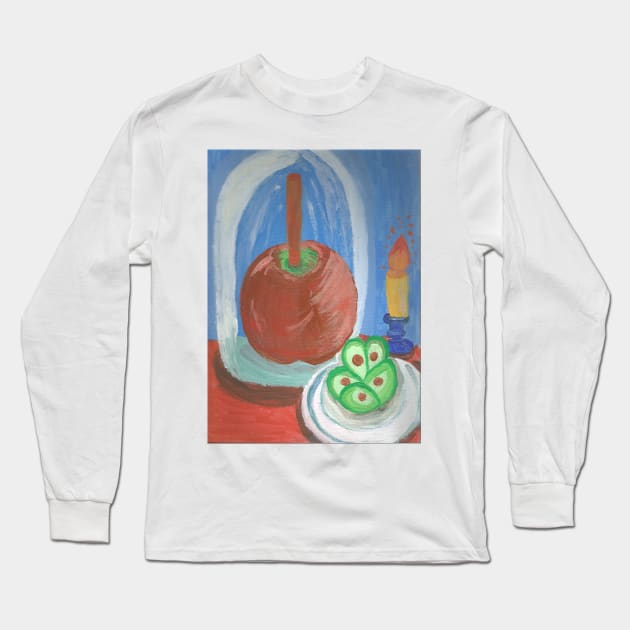 Still Life Caramel Apple Long Sleeve T-Shirt by starpinneappleartshop